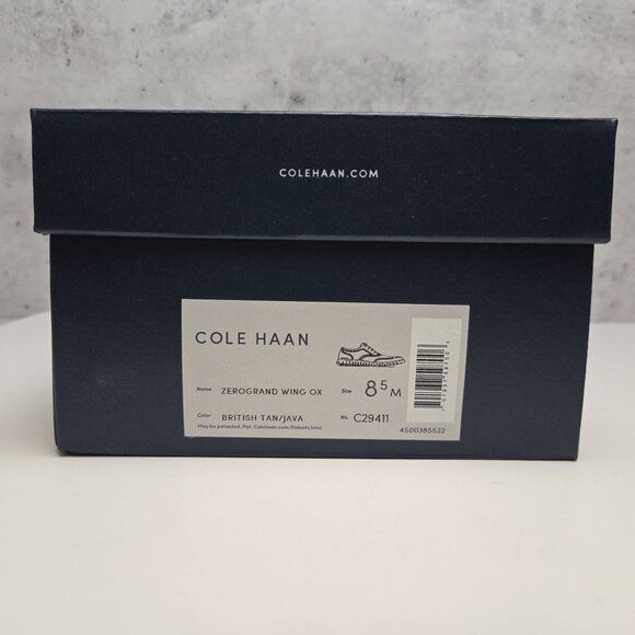New Cole Haan Zerogrand Wing Ox Mens 8.5M British Tan Java Leather Dress Shoes - Picture 3 of 9